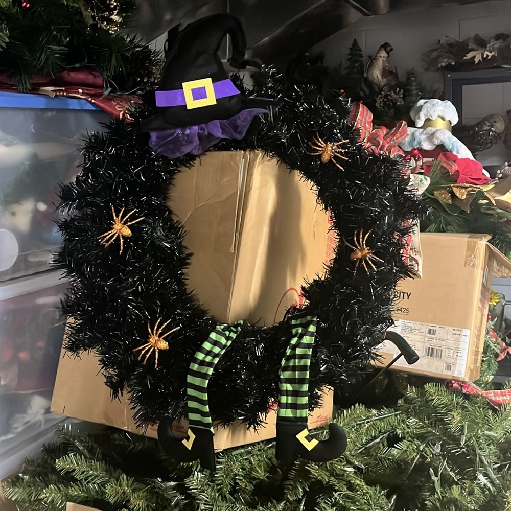 Halloween witch wreath